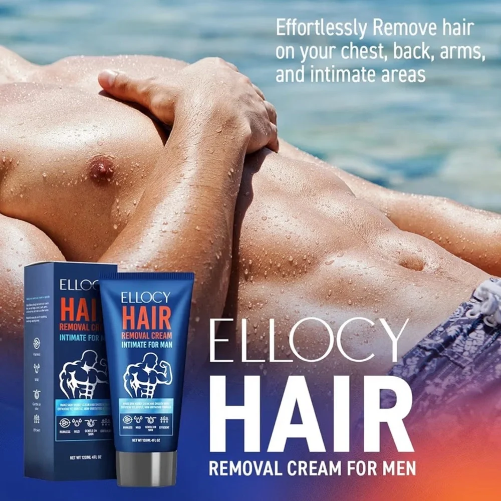 Brand New Set of 3 Men's Hair Removal Cream Chest Legs Intimate Area Depilatory
